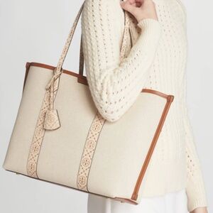 Perry Canvas Triple-Compartment Tote